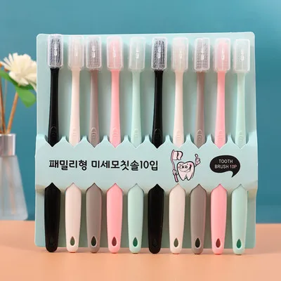 10pcs/pack Colorful Toothbrush Tooth Brush Set Soft Bristle Charcoal Teeth Eco Bamboo Toothbrushes Dental Oral Care Wholesale