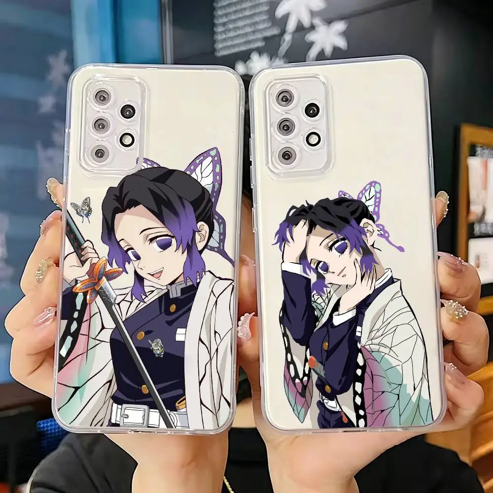 Lovely Anime Girl Shinobu Kocho Demon Slayer Phone Case Transparent Silicone Soft For Samsung S30 S25 S24 S23 S22 S21 Ultra Plus
