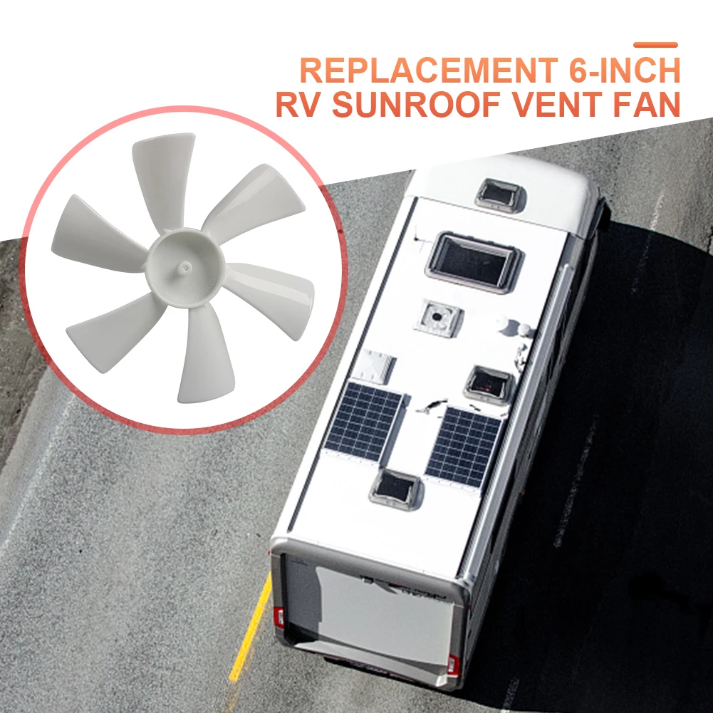 RV Badkamer Vent Fan D Gat RV Vent Fan Blade 6 Blades Vervanging Fan Blade voor Elixir Ventline 12 Volt Motor Dak Vent