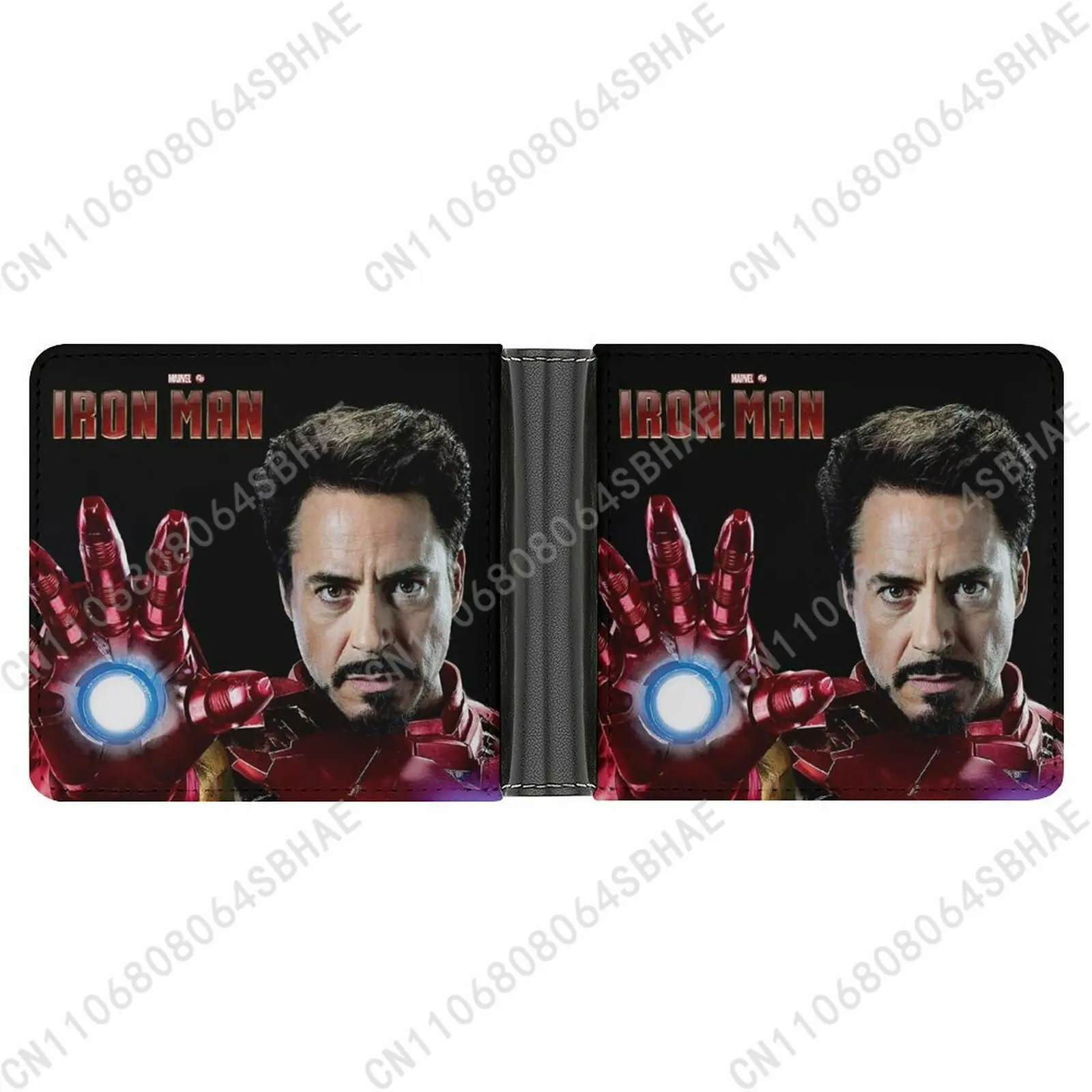 

Marvel Iron Man Trendy Leather Wallet Teenage Male Woman Personalized Slim Credit Card Holder Small Purse Daily Use Cosplay