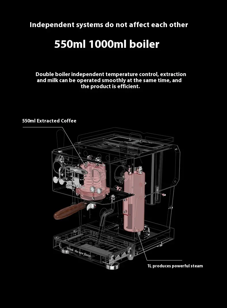 Hambach DR7116 20Bar Máquina de café expreso semiautomática Máquina de café expreso comercial para tiendas profesionales de té de la leche
