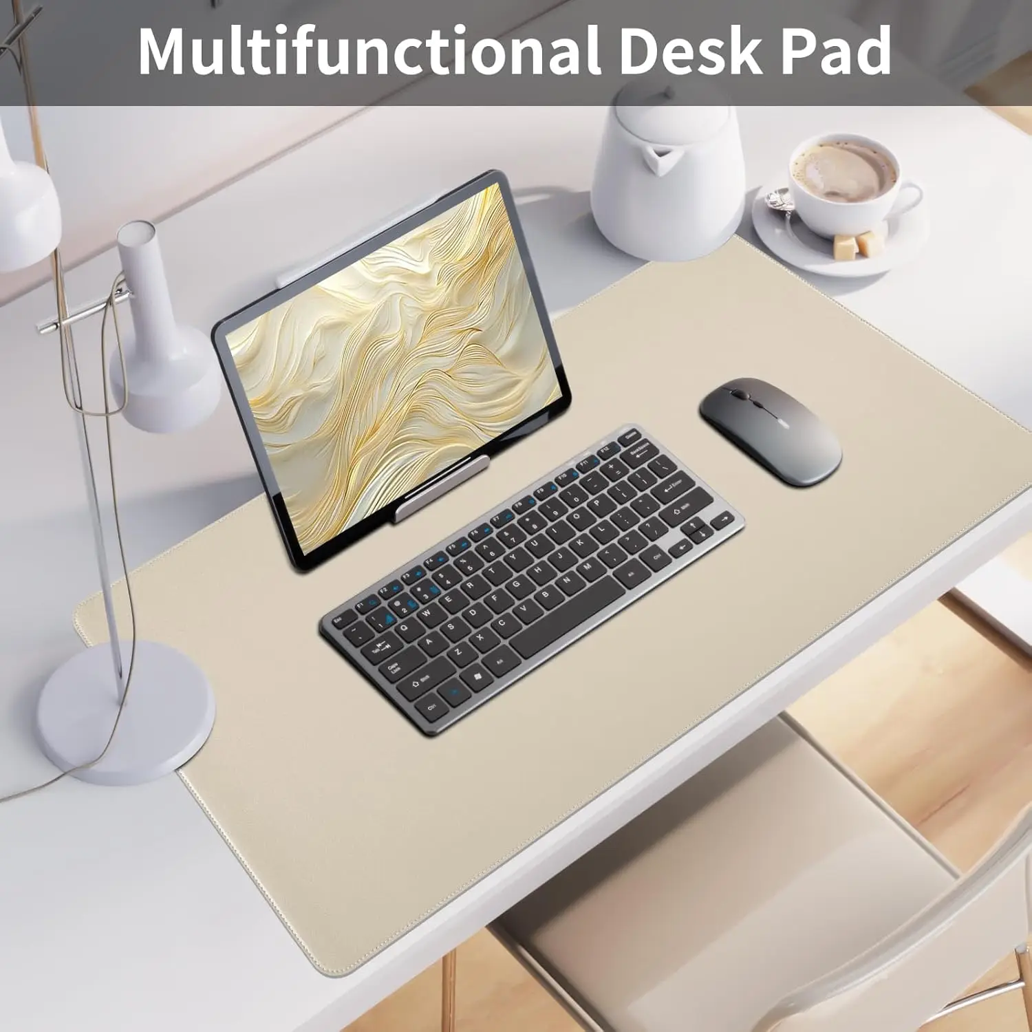 

Desk Mat with Stitched Edges Keyboard Pad,Non-Slip Desk Protector Mat, Leather Desk Blotter,Waterproof Desk Pad for Office Home