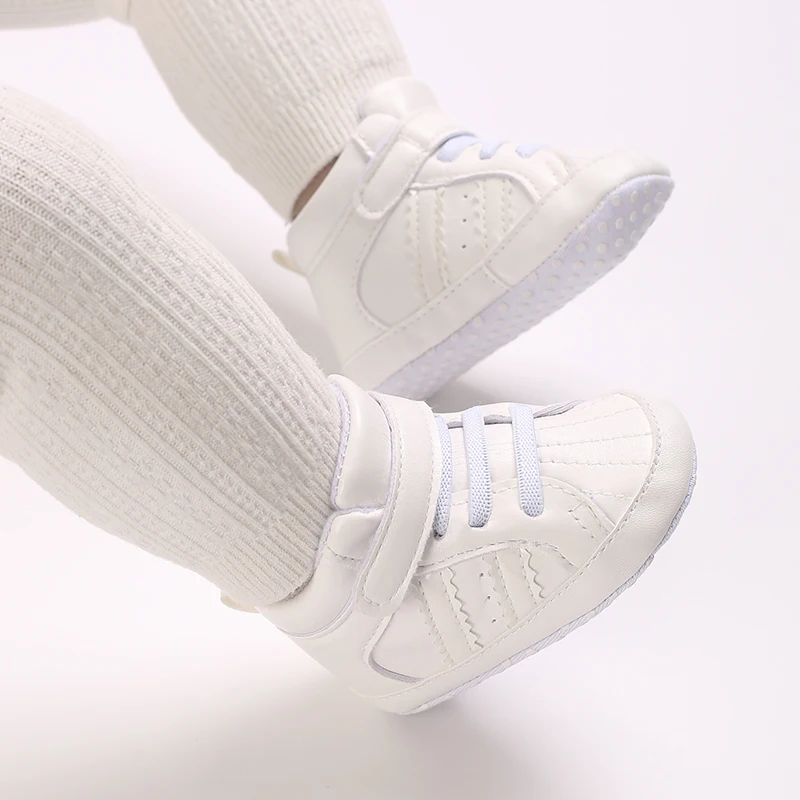 NEW Color blocking Sports shoes Fashion 0 to 18 Month for Toddler Boys and Girls Baby Sneaker Soft PU Leather Baby Casual Shoes