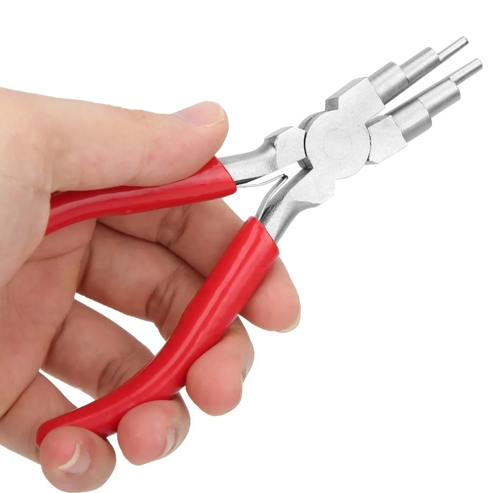 6-in-1 Bail Making Pliers Round Mouth 3mm to 9.9mm Loops Wire Looping Pliers Non-Slip Comfort Grip Handle Carbon steel