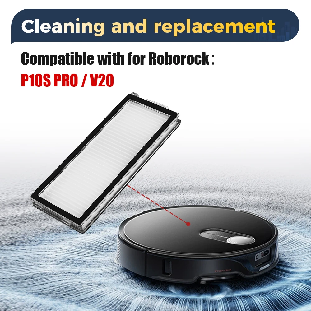فلتر HEPA عالي الترشيح لـ Roborock Sweeper V20 P10s Pro Qrevo MaxV Qrevo Master Pro Qrevo مكنسة كهربائية رفيعة كور #5