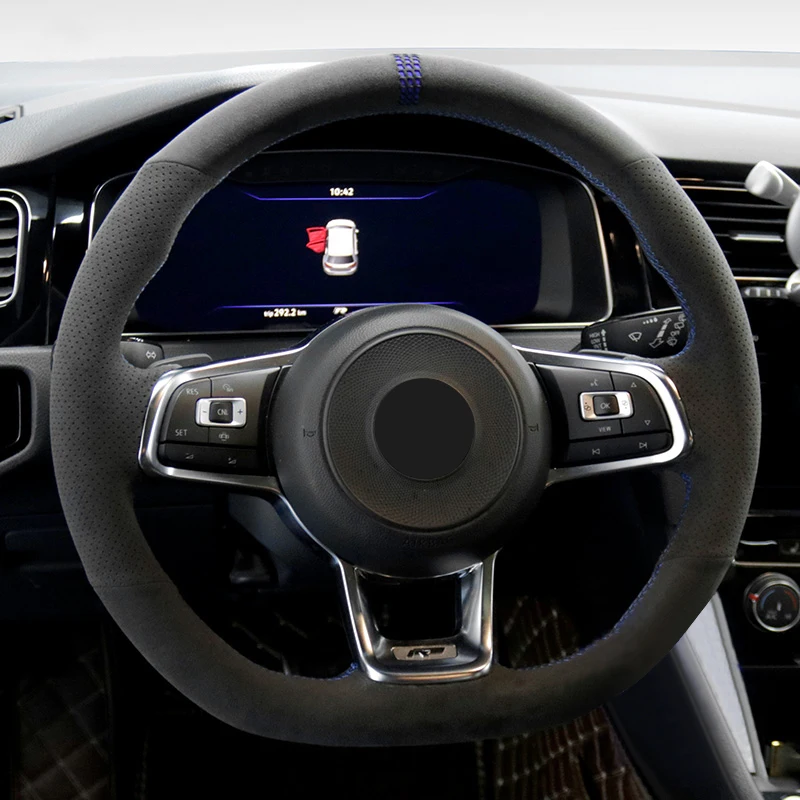 フォルクスワーゲンゴルフ用ステアリングホイールカバー,100% 本物,vw