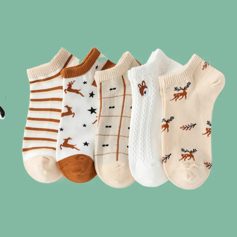 5 Paar Knöchel tief geschnitten niedlichen Femme Casual Socke weibliche atmungsaktive Calcetines Mujer hochwertige Sommer neue Cartoon kurze Boots socken