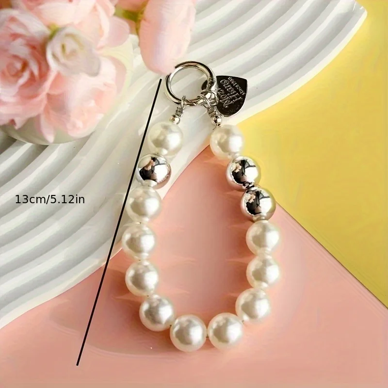 Mobile phone chain handmade bead chain love pendant luggage extension chain accessories handheld mobile phone chain accessories