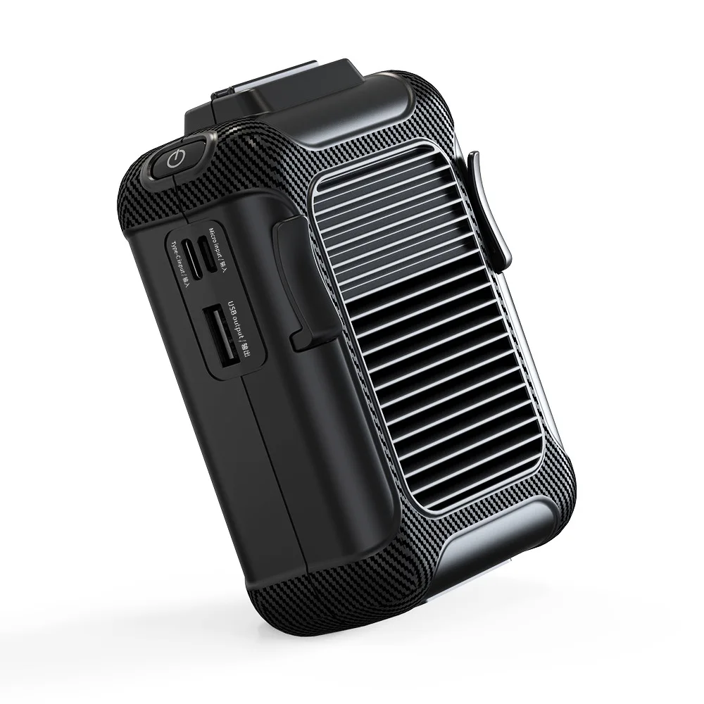 مروحة خارجية معلقة على المعصم USB رسن صغير محمول صغير خالي من الشفرة مكيف هواء متنقل للطوارئ بنك طاقة 6000 مللي أمبير في الساعة