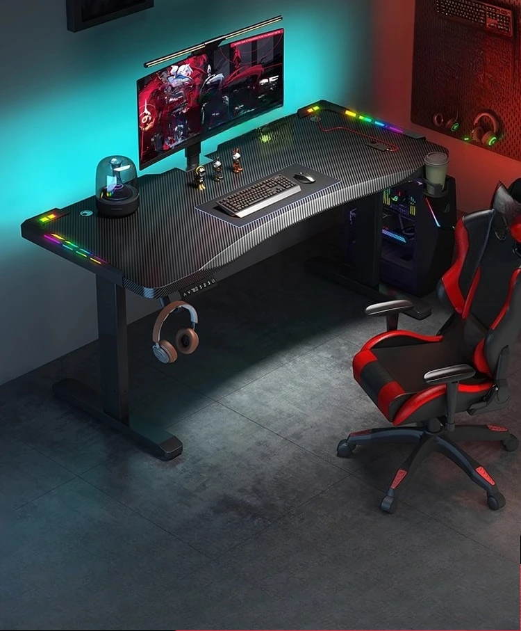 Carbon fiber electric lifting smart desk study table