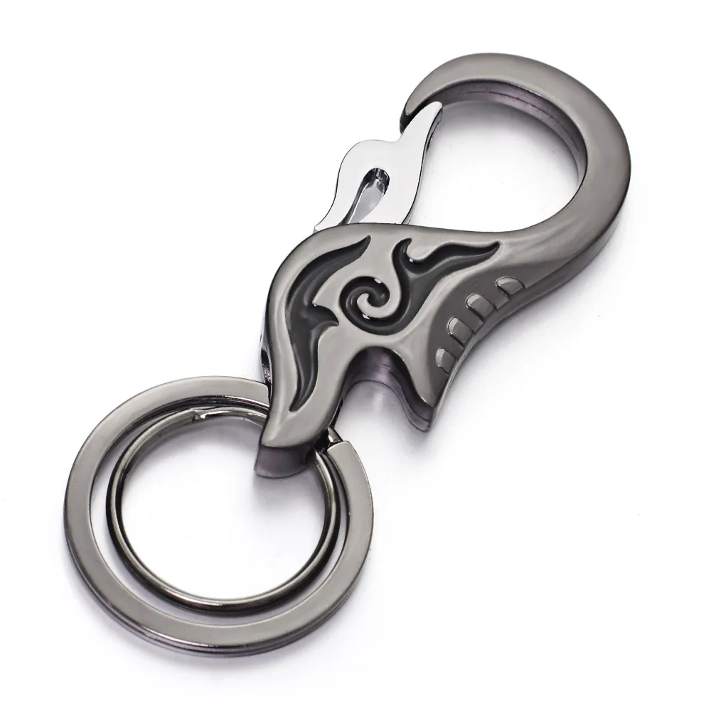 Dalaful Simple Flame Key Chains Rings Holder Unique Metal Enamel Keyrings KeyChains Gift For Men Women Car K360