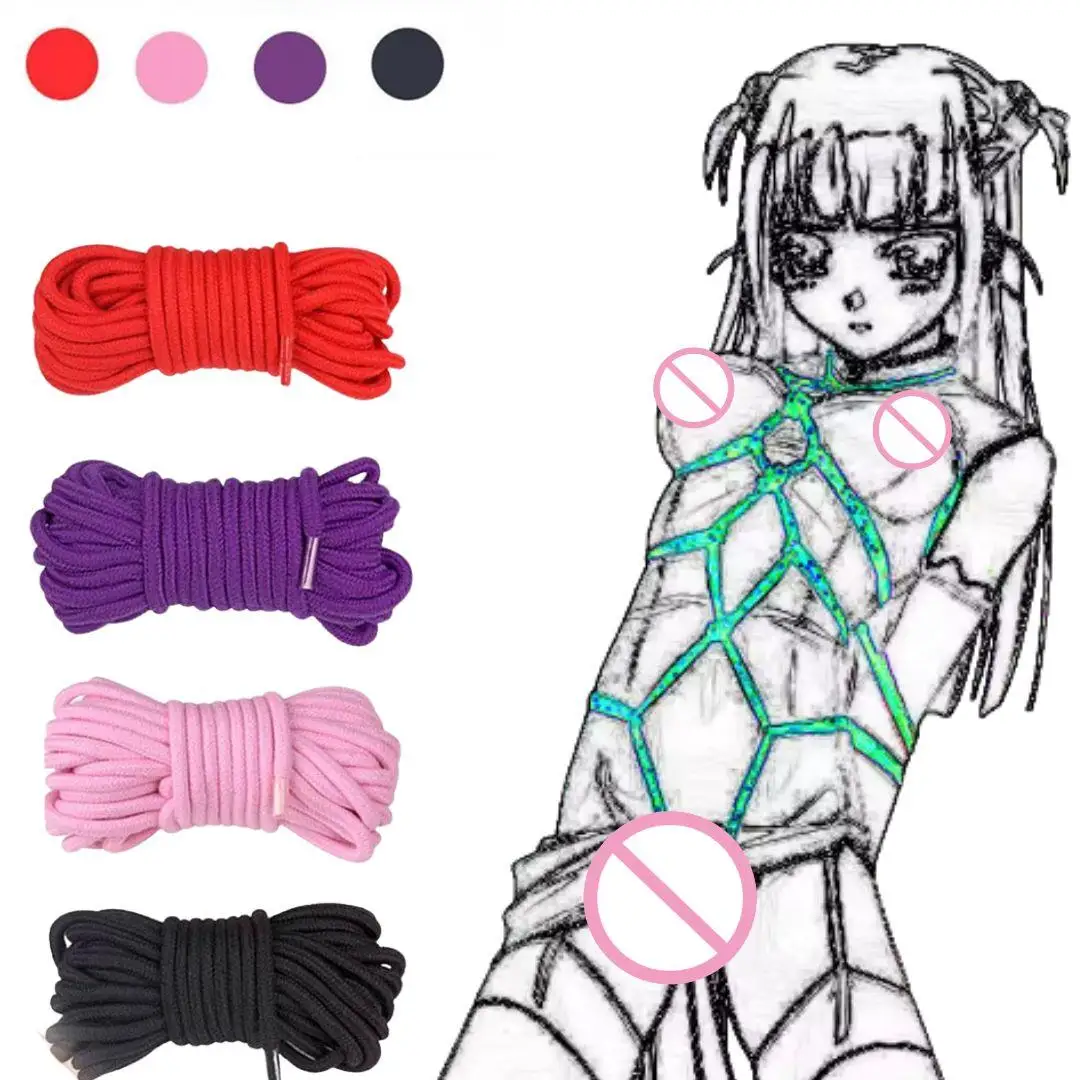 Bondage BDSM, esposas de cuerda de algodón, ataduras, pulsera de Bondage, esclavo, encuadernado en el cuerpo, juegos de rol, coqueteo, productos pornográficos