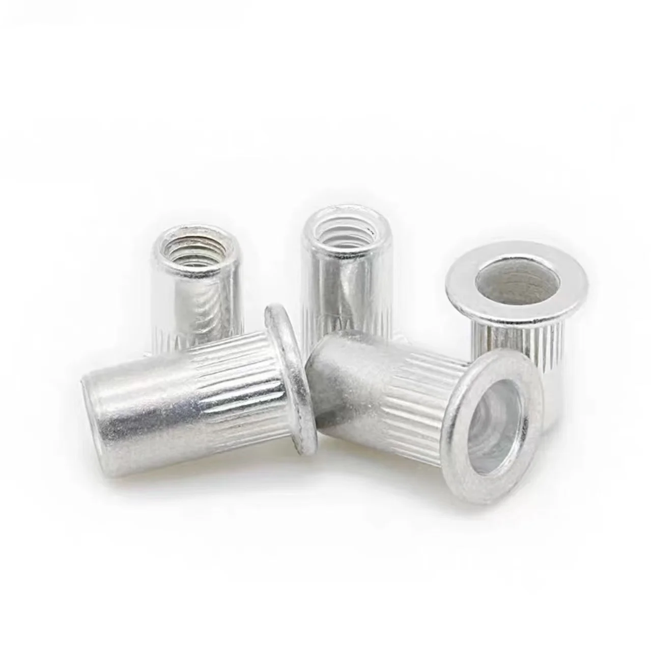 10-50 Pcs M3 M4 M5 M6 M8 M10 M12 Rivet Gun Aluminum Alloy Rivnut Flat Head Threaded Rivet Insert Nutsert Cap Rivet Nut Rustproof