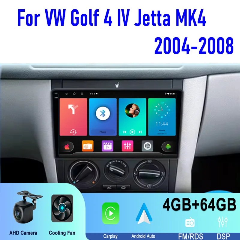 

Car Radio Head Unit Apple Carplay Android 13 Auto 9" For VW Golf 4 IV Jetta MK4 2004-2008 Intelligent System GPS 4-64GB WIFI BT