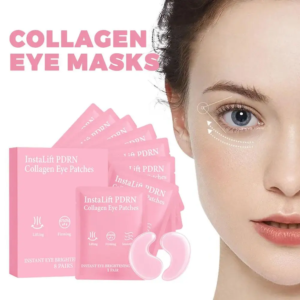 

8pcs Collagen Eye Mask Enhance Smoothness Routine Skin Nourish Anti Dark Circles Eye Bags Anti Wrinkles Hydrogel Under Eye Mask