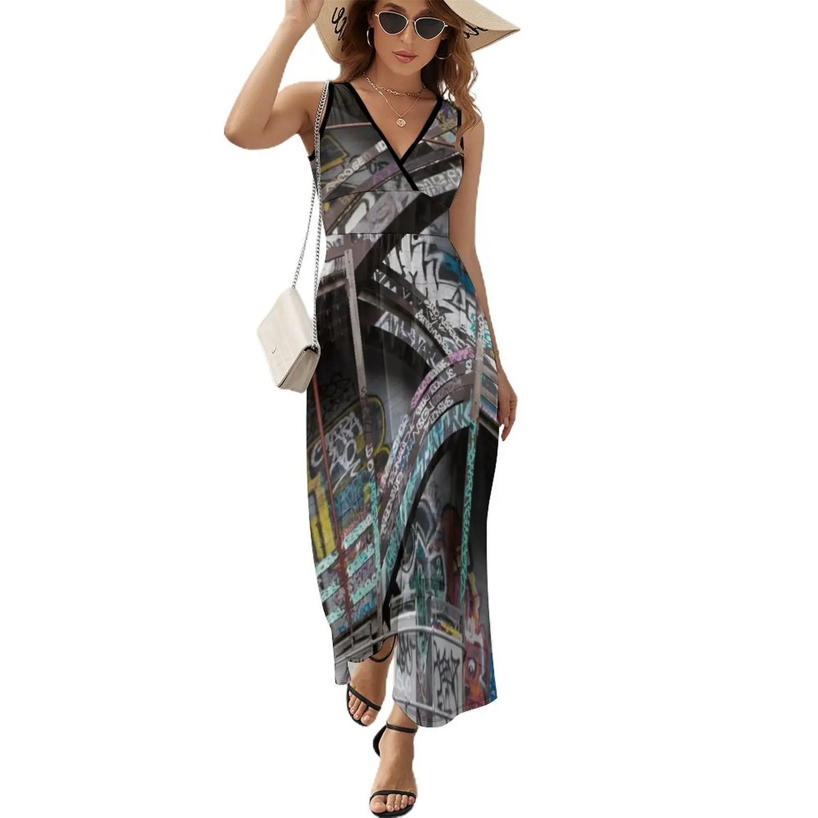 Graffiti Stairs Sleeveless Dress Women's summer dresses prom dresses prom dress 2024