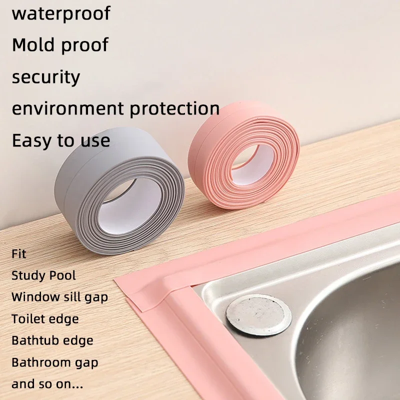 3.2m Bathroom Kitchen Shower water proof mould proof tape Sink Bath Sealing Strip Tape Self adhesive Waterproof Plaster GYH