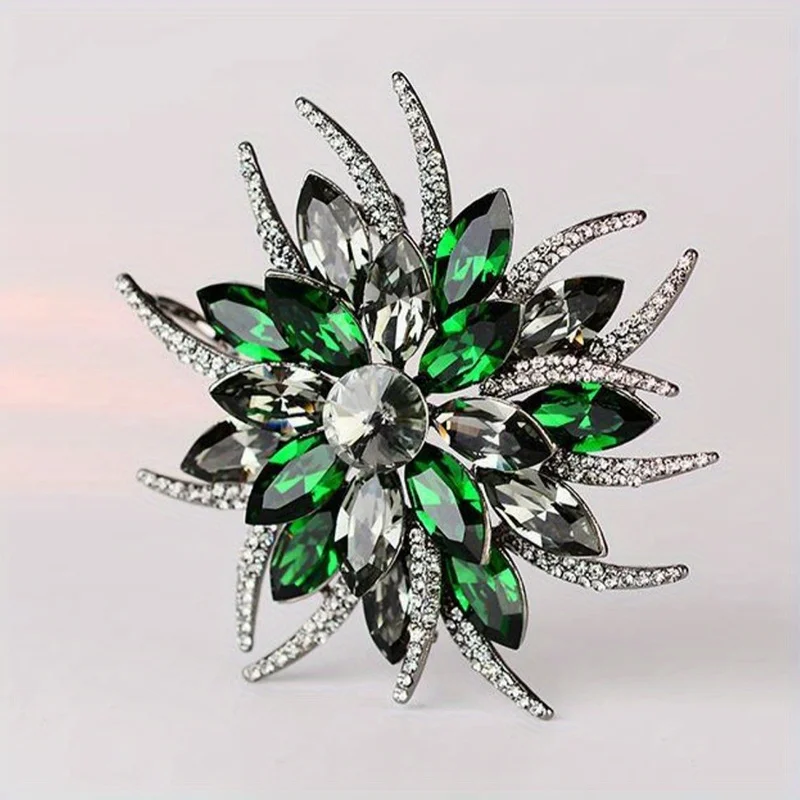 Luxury Flower Brooch Women\'s Pin Suit Accessories Jewel Crystal Simple Sunflower Brooch