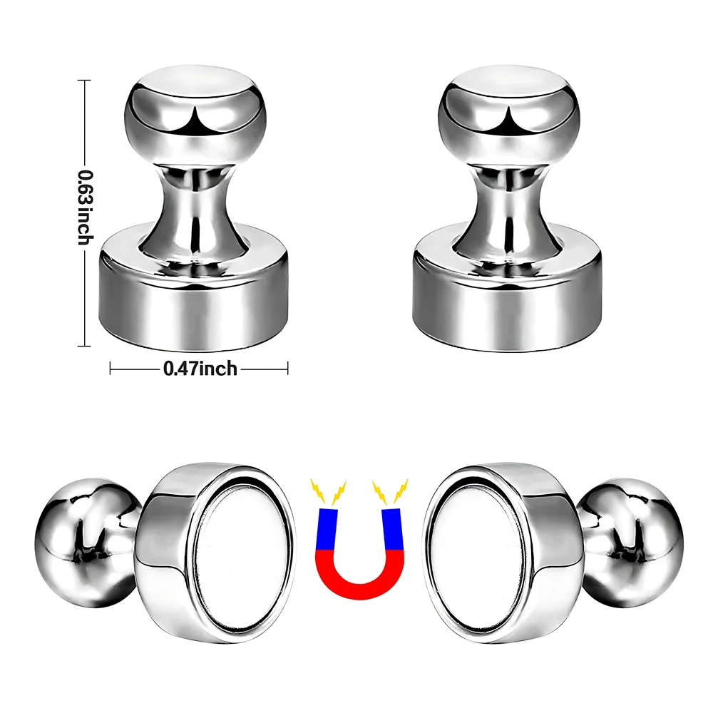1/5/10/20Pcs Super Strong Magnetic Push Pins Neodymium Magnet Refrigerator Kitchen Whiteboard Durable Magnetic Thumb Tacks Sucke
