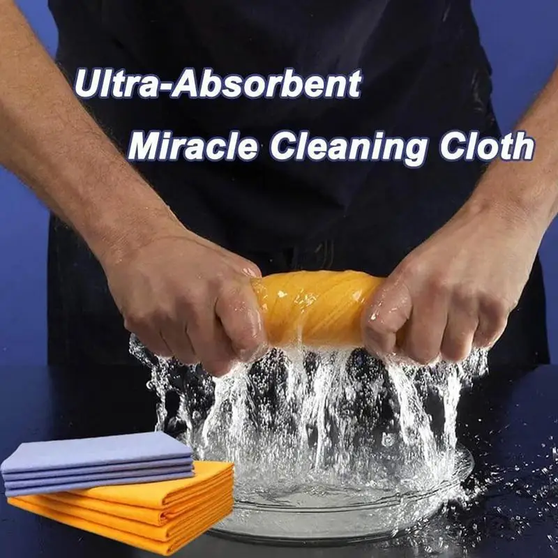 Pano de limpeza multiuso 4grande 4pequeno para janelas espelho de cozinha do carro nenhum traço pano reutilizável planta fibra pano de secagem de cozinha