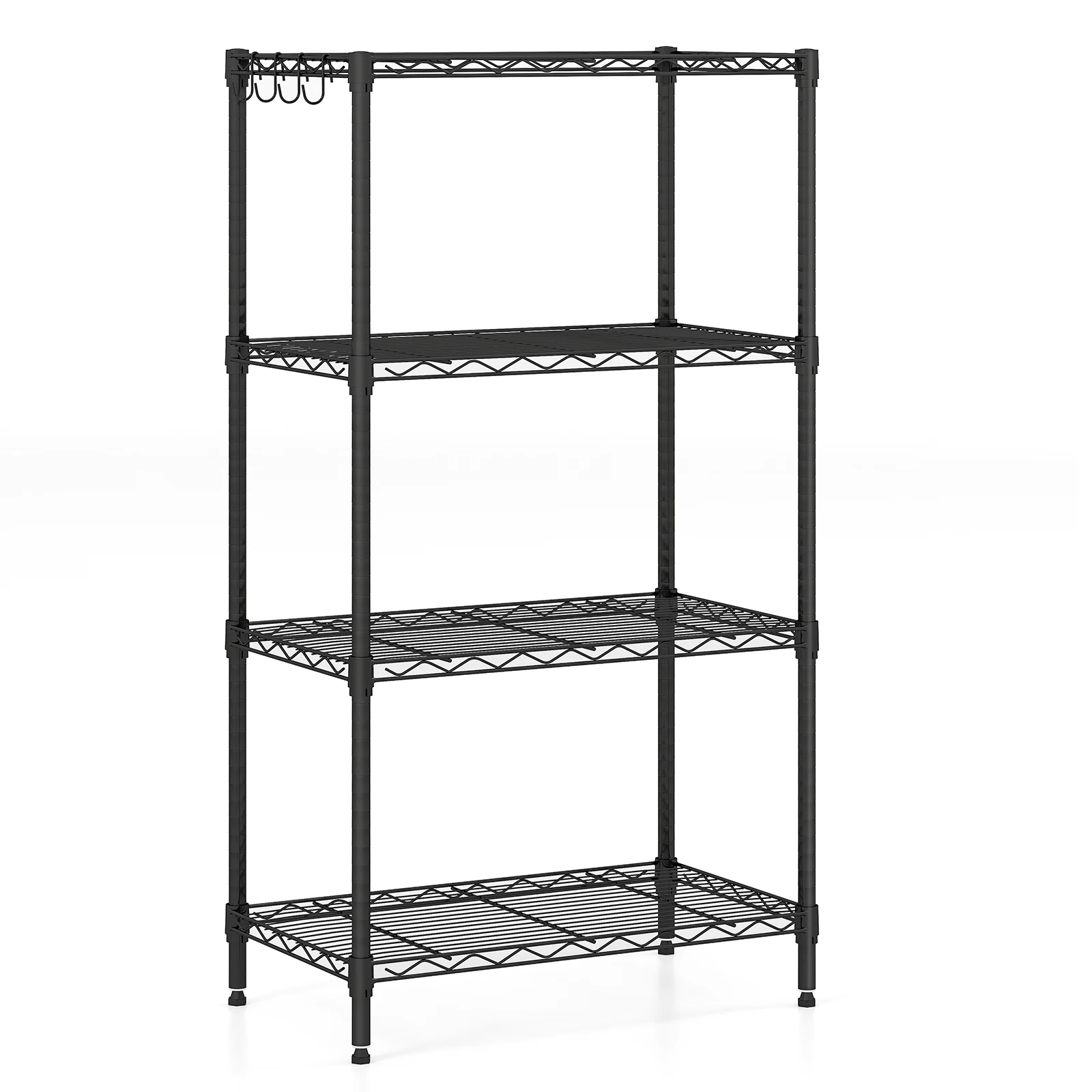 

4-Tier Metal Storage Shelving Unit 600 LBS Storage Organizer with V-Shaped Rack