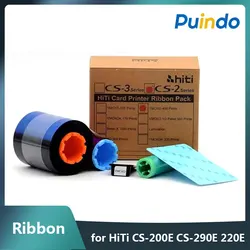 10pcs Original HiTi CS-200E CS-290E 220E Card Printer Ribbon Pack Printer YMCKO Color Ribbon Can Print Transparent Card