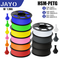 JAYO High Speed ​​Matte PETG Multiple Colors Mixed 10Rolls Non-toxic Bubble Free Smooth Suitable Filament 175mm for 3D Printing