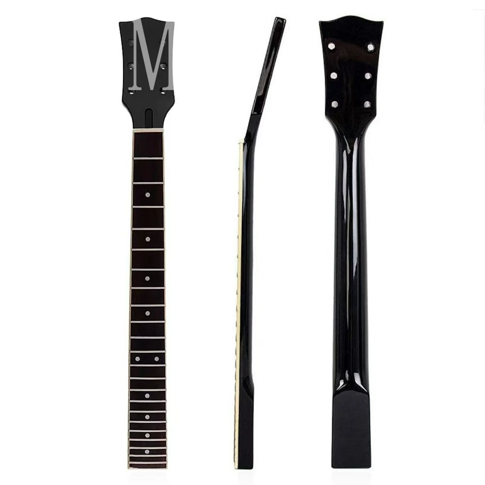 LP 22 Grade 6 String Bright Black Electric Guitar Neck Maple Handle Rose Wood Fingerboard White Point Guitar Neck