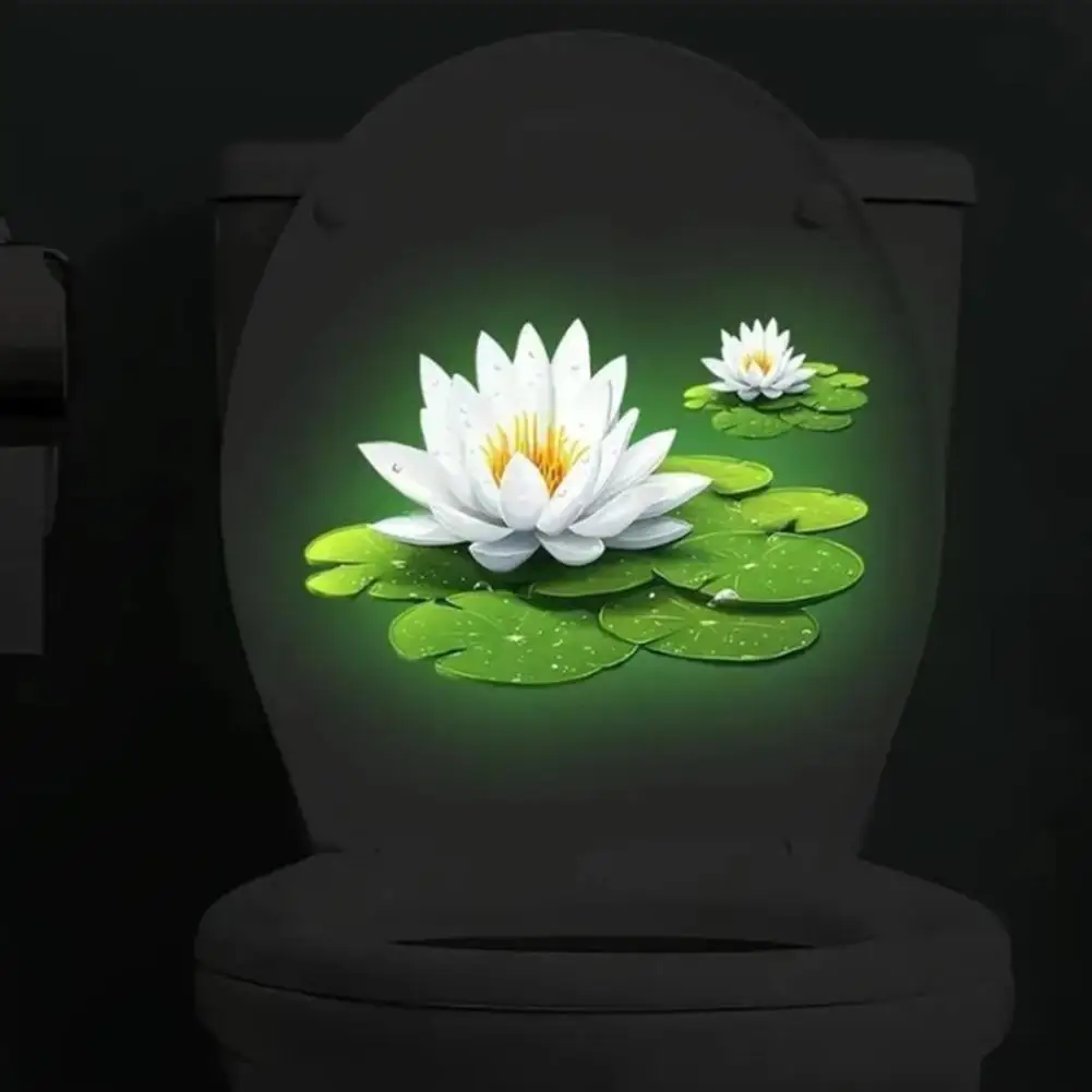

Glow In The Dark Wall Sticker Wall Sticker Bathroom Night Decor Green Glow Lotus Sticker Glow-in-the-dark Effect
