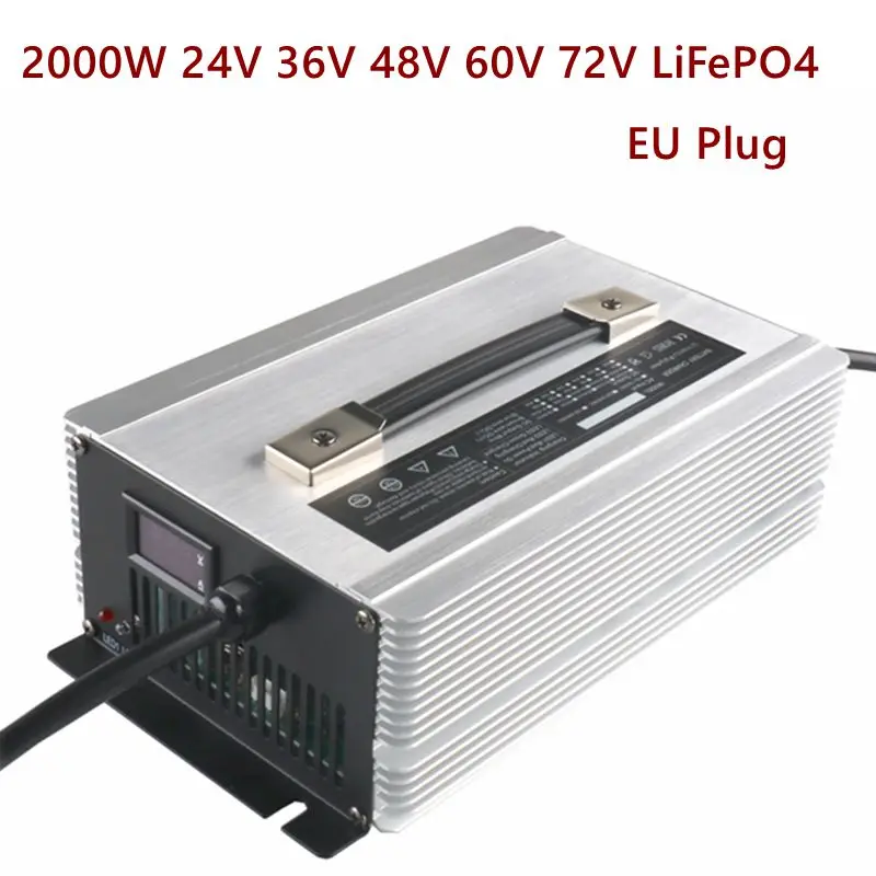 

2000W 24V 50A 36V 40A 48V 30A 60V 25A 72V 20A LiFePO4 Charger 29.2V 58.4V 73V LFP Golf Cart Forklift Electric Car RV Charger