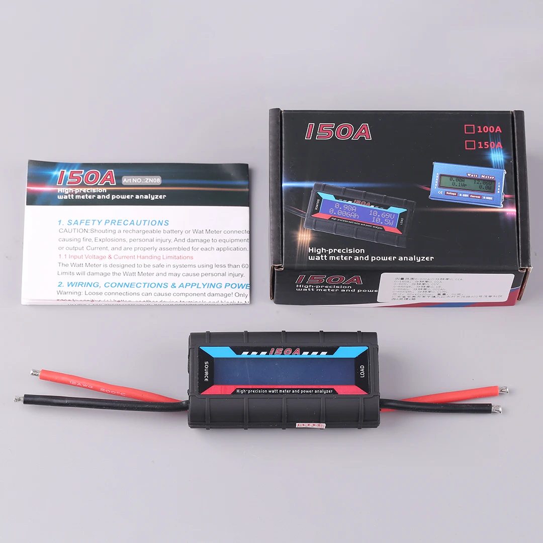 CZ Build Power Current Power Analyzer 150A RC High Precision Power Analyzer & Watt Meter W/ Backlight LCD