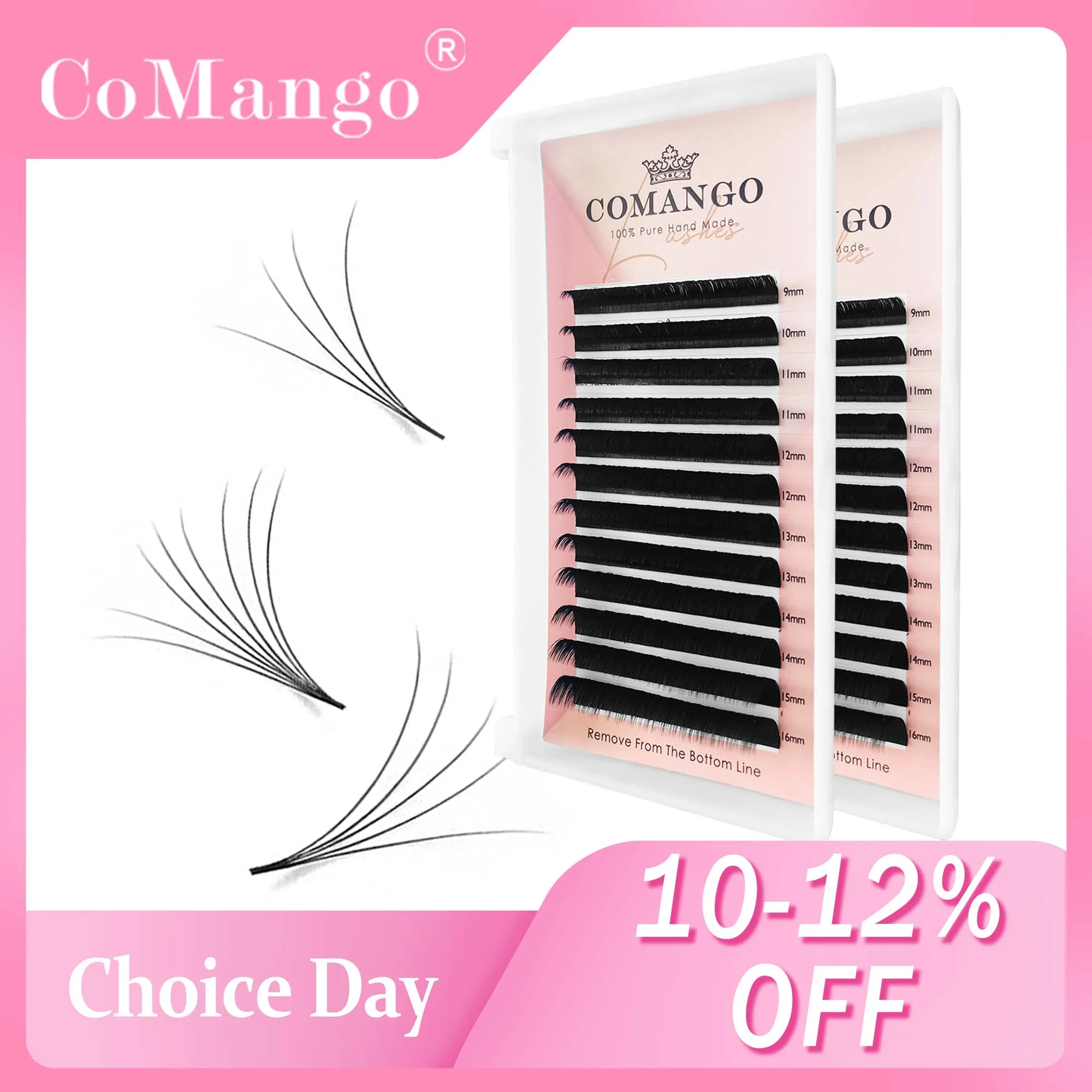 CoMango Easy Fan Lashes Volume Extensions Auto Flowering Rapid Blooming Fan Easy Eyelashes