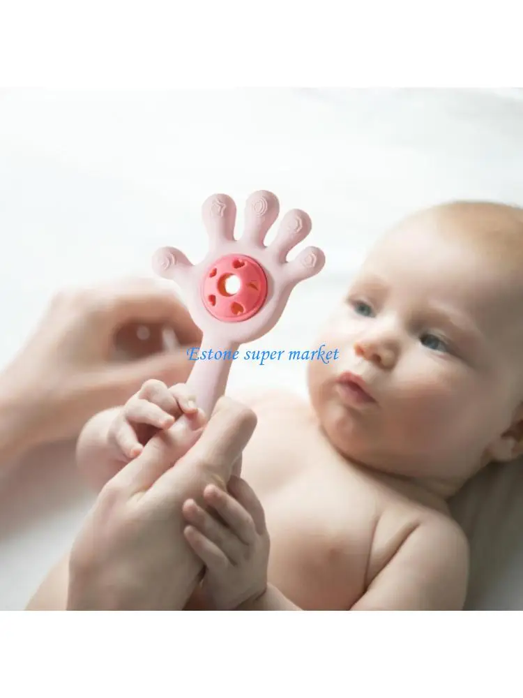 090B Baby Grasp Toy Auditory Visual Training Teether Toy For Teething Relief