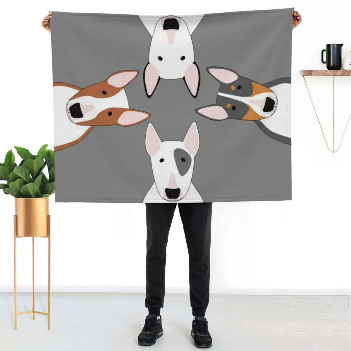 Bull Terrier Squad Throw Blanket Blankets For Sofas Bed linens Winter beds warm winter Vintage Blankets