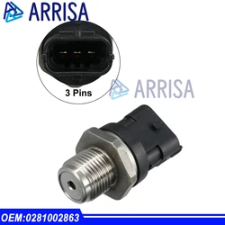 New Fuel Rail Pressure Sensor Regulator 0281002907 0281002863 0281002937  For Kia Hyundai 1.5 1.6 2.0 2.2 2.5 CRDi Diesel Engine