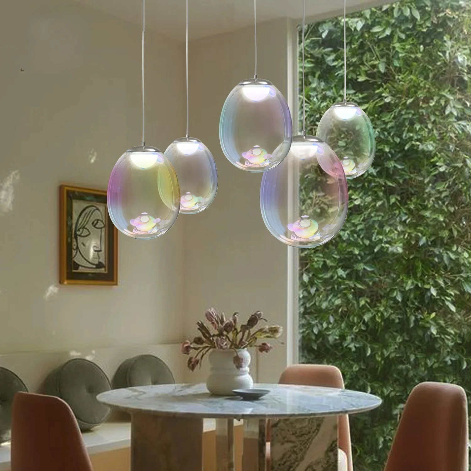 

2025 Caren Lighting Italian Colorful Glass Pendant Light Chandelier Children Blow Bubbles Shade Will Display Ambient Halo Chic C