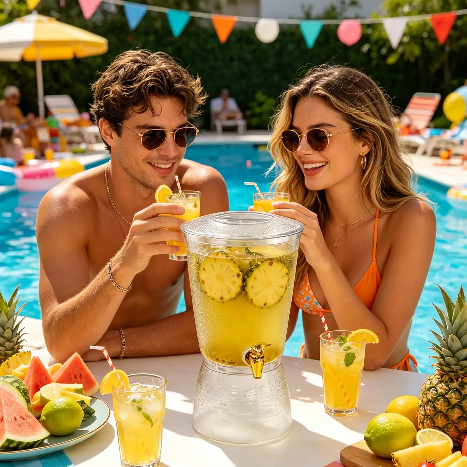 Lemonade Dispenser 6L Beverage Container Cocktail Dispenser With Spigot For Entertainer Bartenders Women Men Home Party