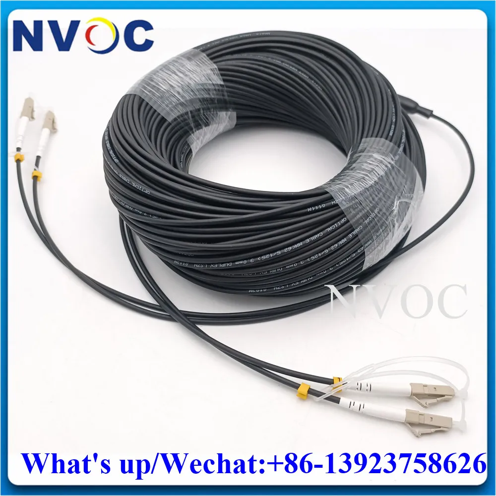 Imagem -06 - Duplex Exterior Lcupc-lc 5mts 30cm de Comprimento da Tomada Preta ao Conector lc 2c mm 50 1255m Lc-lc Metros de Fibra Óptica Cabo de Remendo