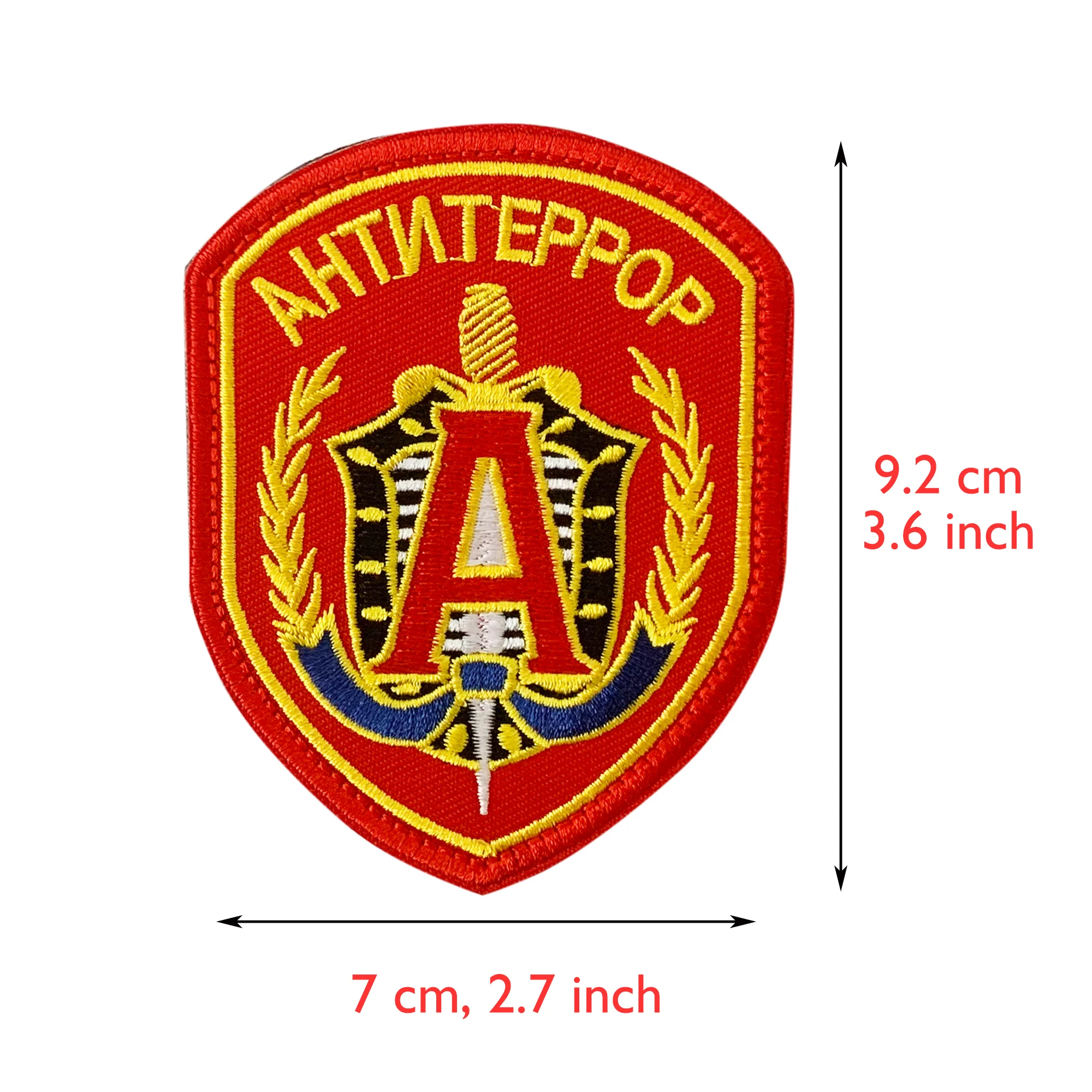 Russian A Embroidered Patches, Tactical Emblem Appliques, Red Shield, Badges Armband, 1Pc