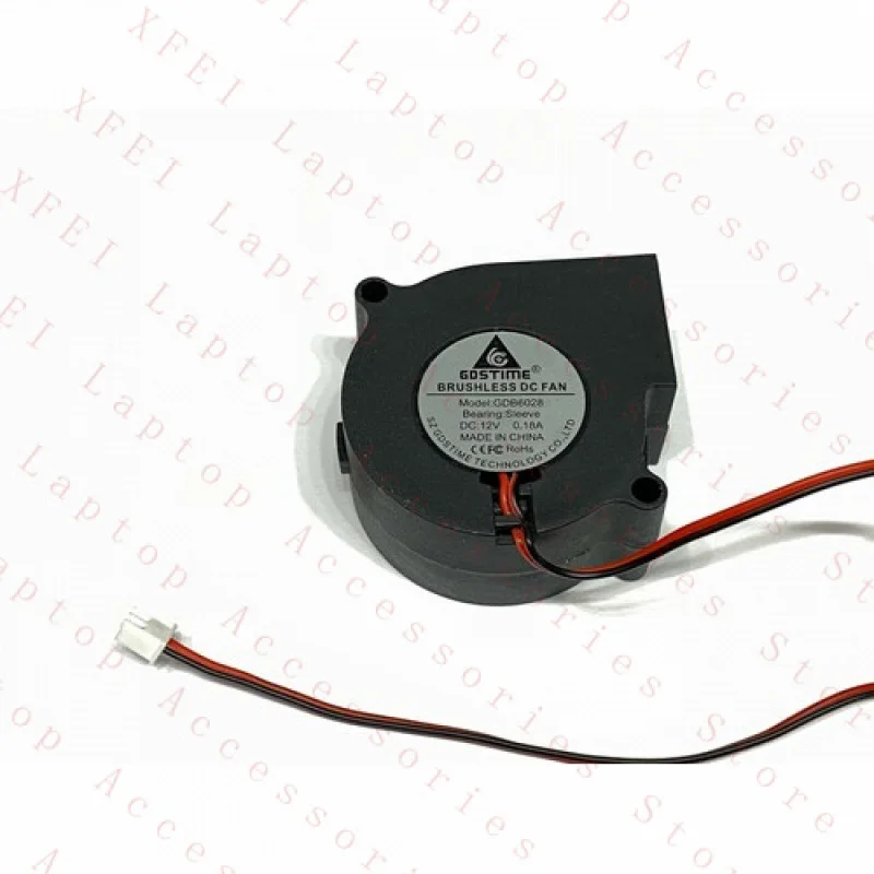 F 2Pieces Brushless GDB6028 DC 12V Blower fan Cooling 2pin 60x28mm Computer 0.18A