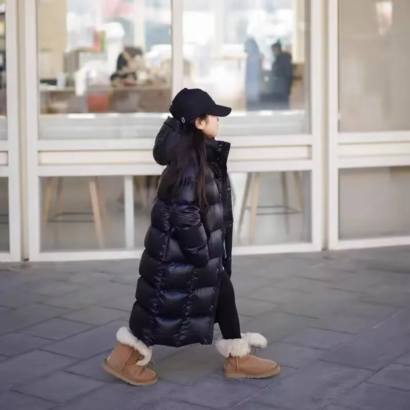 Chaqueta de plumón gruesa para niñas, abrigo largo coreano para niños, prendas de vestir para bebés, 4, 6, 8, 10, 13, 15 años, Invierno 2023