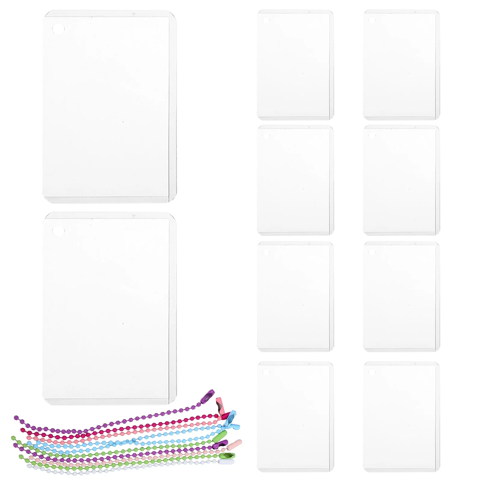 

10 set Photo Card Holder Plastic Protective Cover For Id Badge Cards With Chain Staff Student Nurse Accessory Badge