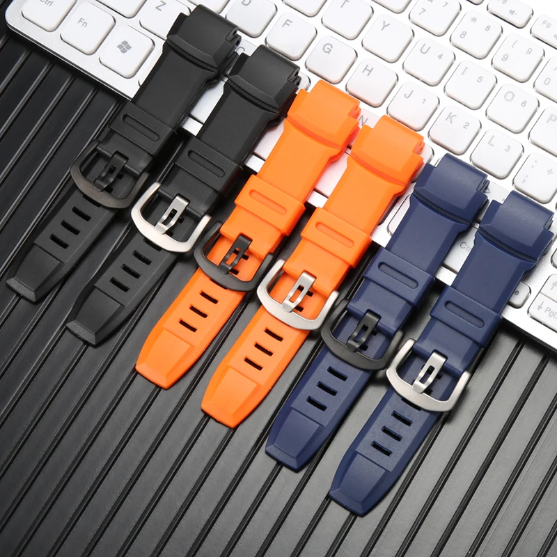 Silicone Rubber Strap For Casio Pro Trek Strap PRG260 PRW3500 2500 5100 Watchband Men's Sports Waterproof Watch Accessories 18mm