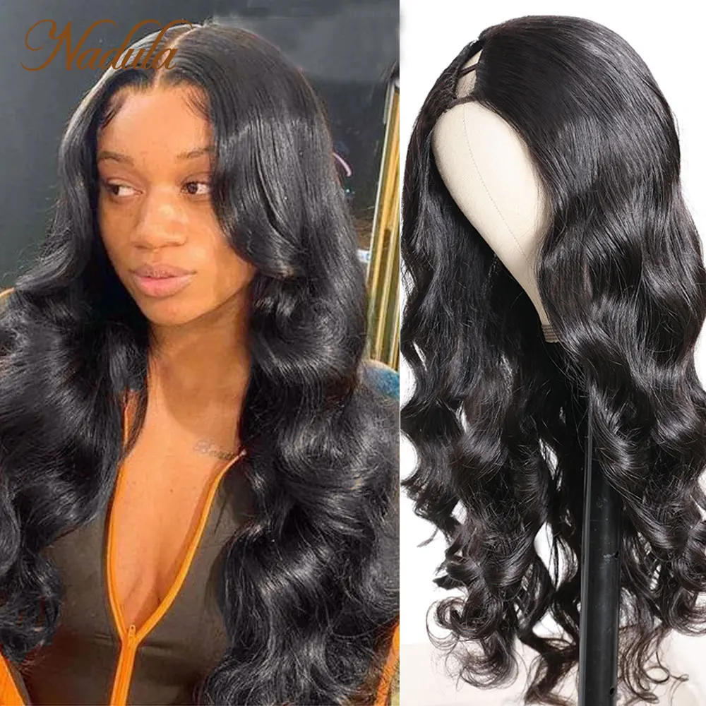 Nadula Hair 4X1 U Part Wig Human Hair Body Wave Human Hair Wigs Brazilian Virgin Hair Wigs Invisible Hair Line