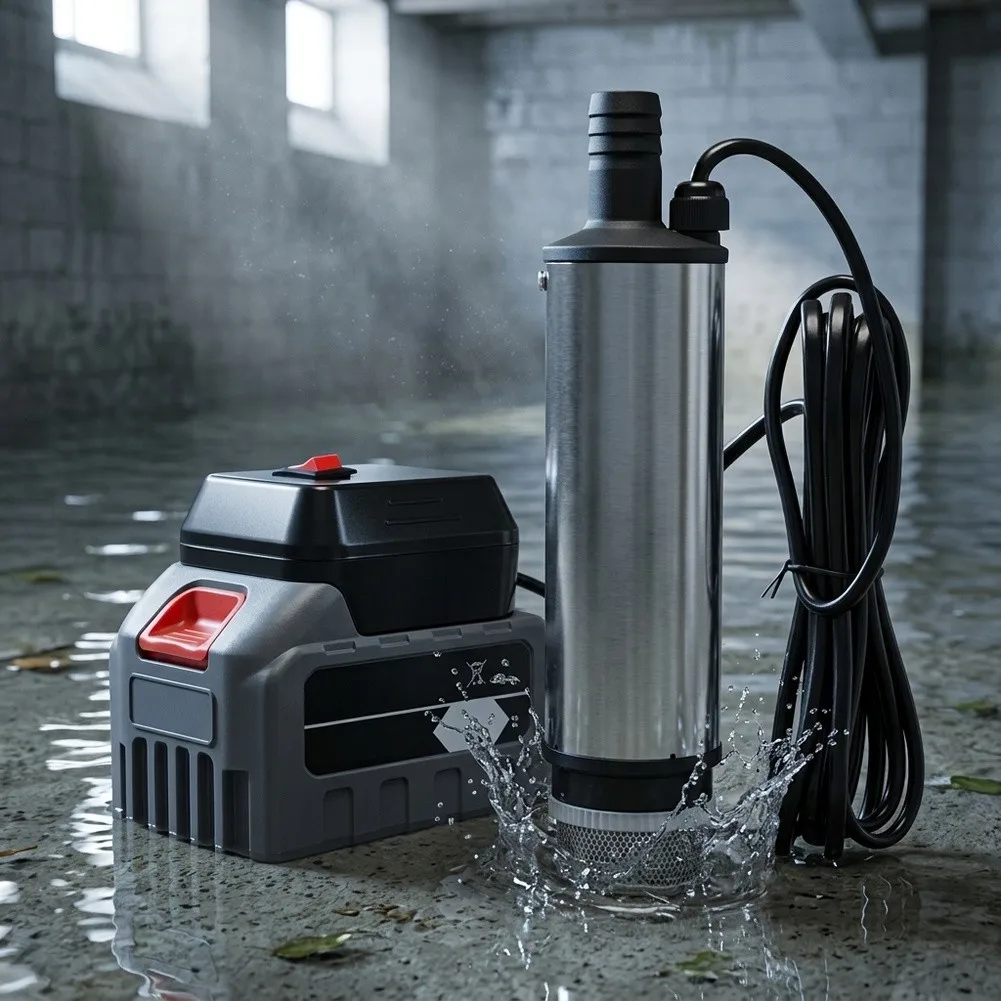 Portable 18-21V Electric Submersible Pump 51mm Inlet For Lithium Battery Power Water Fuel Transfer Cleaning Irrigation System
