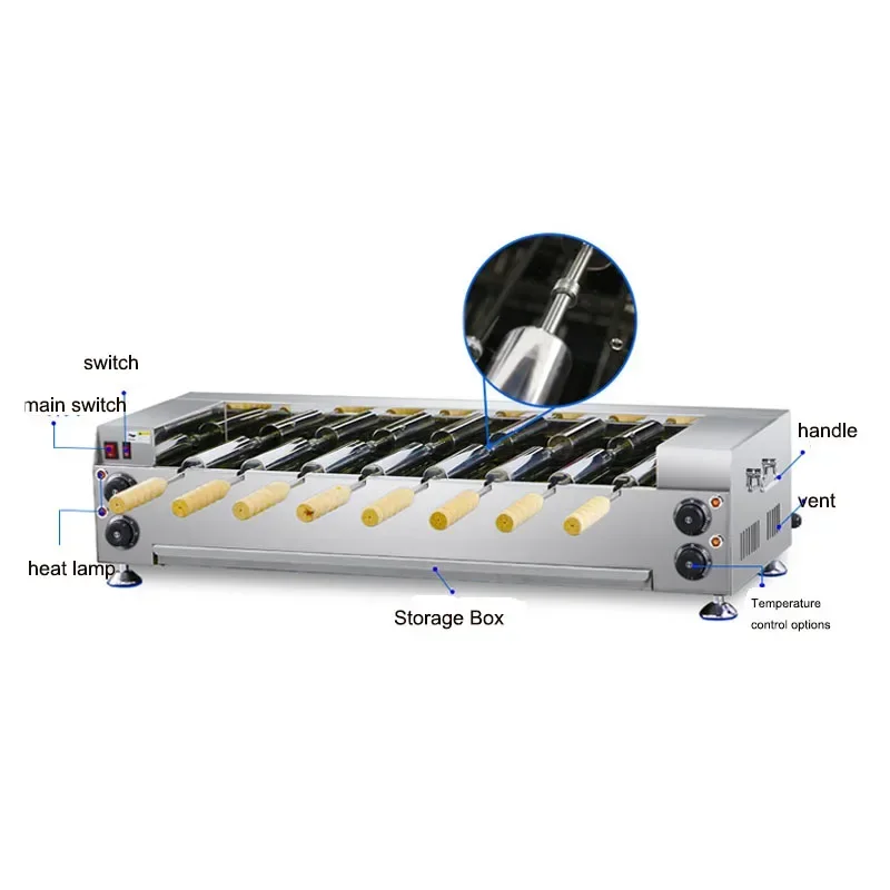 Household 220v Donut Machine German Brand Horizontal Chimney Roller Toaster Toaster Cake Roller Oven Horizontal Bread Oven