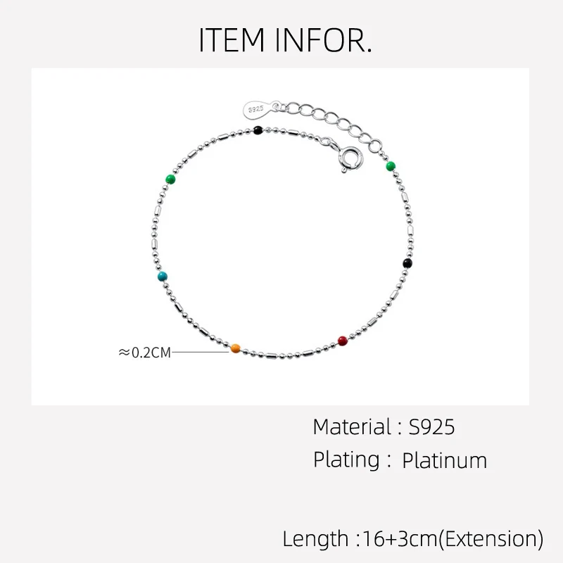 La Monada Ethnic Colorful Bead Bracelets For Women Silver 925 Sterling Jewelry Fine 925 Sterling Silver Women\'s Bracelet