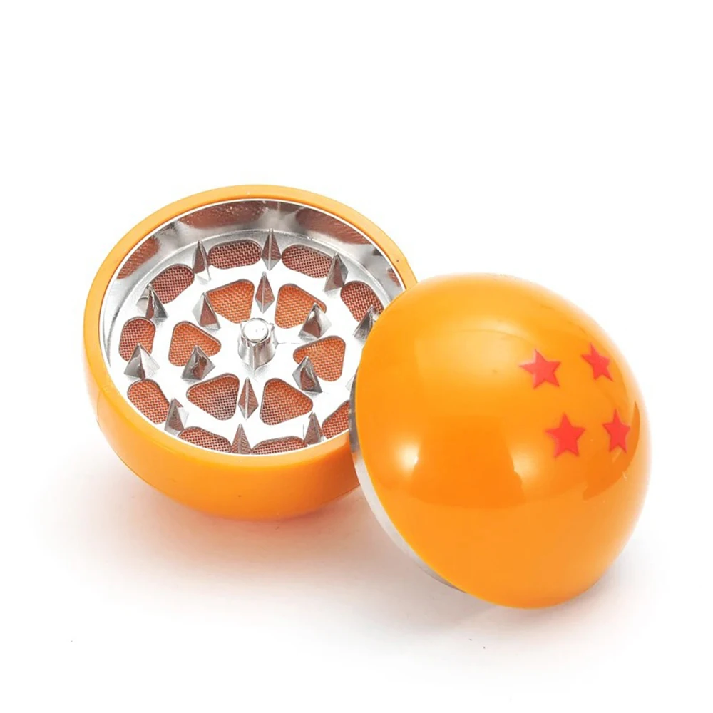 Smerigliatrice a sfera arancione 3 strati 58 mm con denti affilati in metallo Simpatico regalo per cartoni animati Gadget fantastico