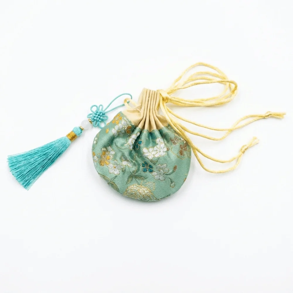 Hanging Decoration Necklaces Case Flower Pattern Empty Sachet Women Jewelry Bag Chinese Style Storage Bag Purse Pouch