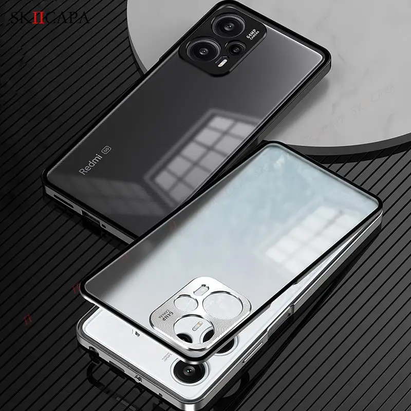 For Xiaomi Poco F5 Pro Tempered Glass Phone Case For Poco X5Pro Aluminium Alloy Bumper Slim Shockproof Lens Protection Cover